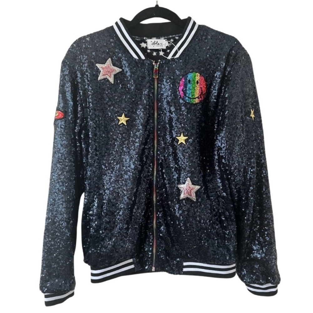 Lola + The Boys Taylor Swift Eras Tour Sequin Bomber Jacket NWOT Women’s Size M - Picture 3 of 6